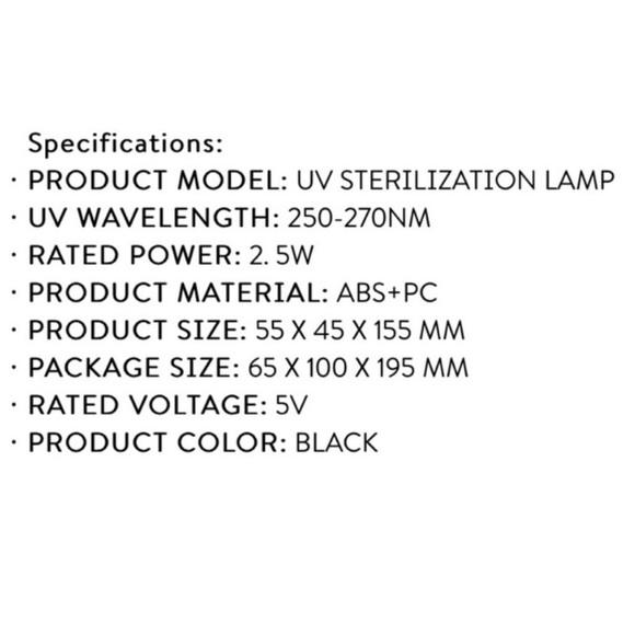 SKONYON High Efficiency Ultraviolet Portable UV Sterilization Lamp, UVC-86, Blk - Picture 4 of 6